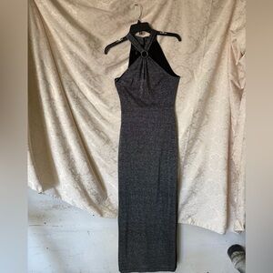 Ted Baker Maxi Dress Black with a silver sheen